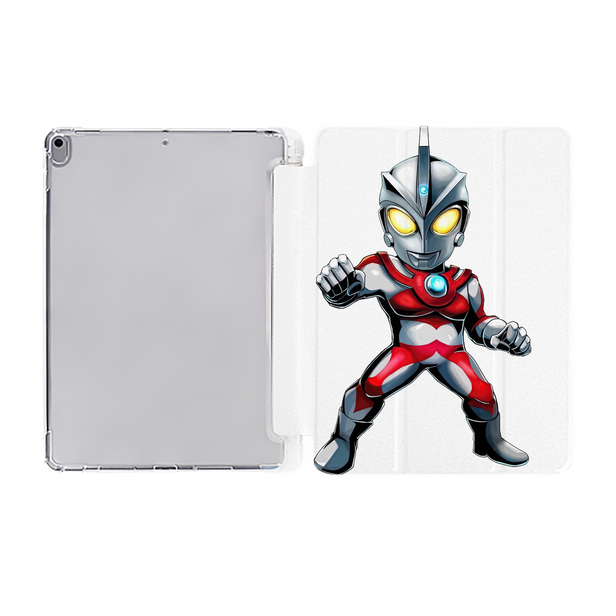 （画像用） ウルトラマン Ultraman IPad ケース ペン収納付き 三つ折りスタンド PUレザー×シリコン 対応機種9.5/10.5/10.9インチ